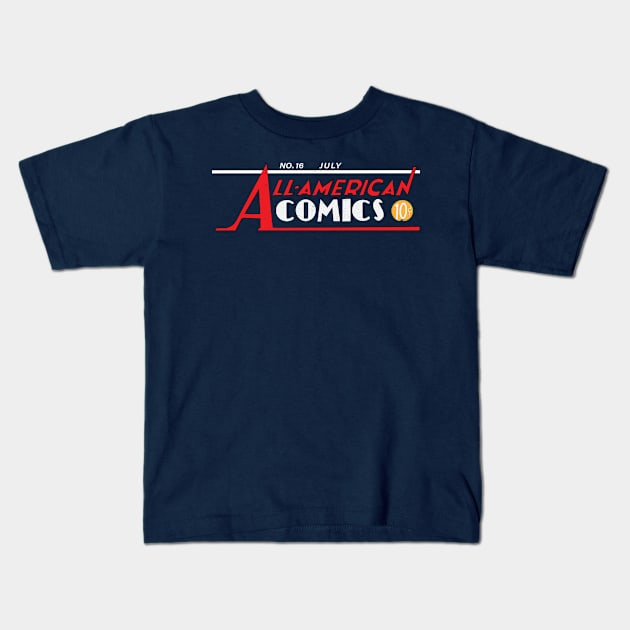 All-American Comics Kids T-Shirt by EdwardLarson